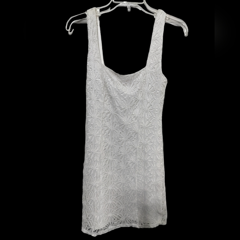 2120) Willow & Root White Sleeveless Lace Mini Dress Size Small